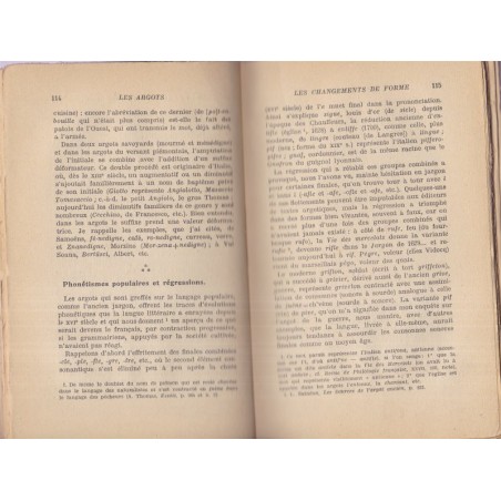 Les argots, caractères évolution influence, Albert Dauzat, 1929 - dictionnaire, manuels de français, patois