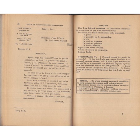 Correspondance commerciale, Albert Holveck, 1946 - manuels enseignement technique, secrétariat commercial