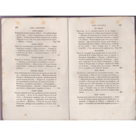 Tableau de la littérature au XVIIIe s. Cours de littérature française, Villemain, 1854 - manuels de français