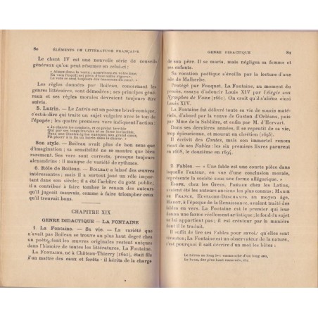 Eléments de littérature française, Bock, 1932 - manuels de français