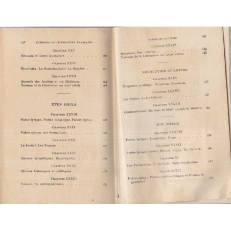 Eléments de littérature française, Bock, 1932 - manuels de français