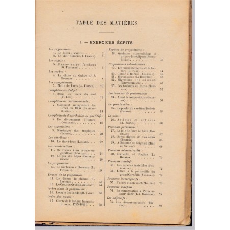 Exercices écrits et oraux, composition française, Cours de langue française, Maquet & Flot, 1911 - manuels de français