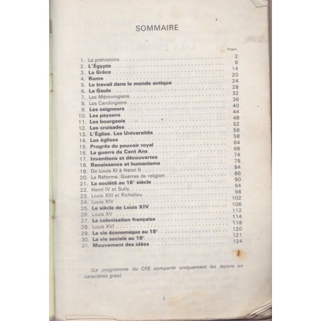 Mon cahier d'histoire cours moyen, de l'antiquité à 1789, Dancre, 1966 - manuels d'histoire