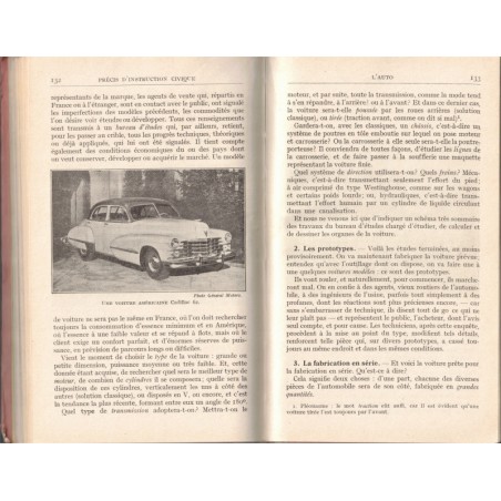 Précis d'instruction civique et économique, classes de 4e et 3e, Longaud, 1948 - manuels, trains, automobiles