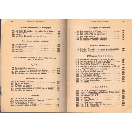 La géographie au baccalauréat, la France et l'Union française, P. Serryn, 1959 - manuels de géographie, annales