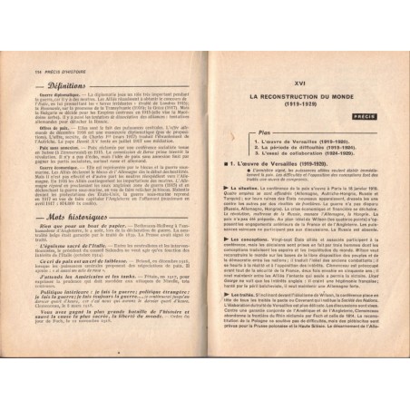 Précis d'histoire 1852-1939, 2e partie du baccalauréat, Corniglion, 1951 - annales manuels d'histoire