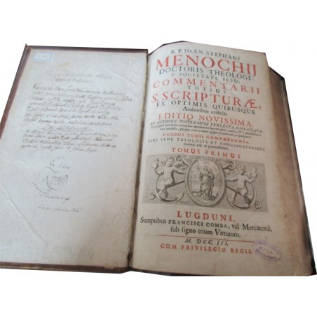 Daté de 1703, Commentarij ex optimis quibusque, Joan Stephani Monochij - gravure Terre Sainte, théologie, latin, rare, XVIIIe s.