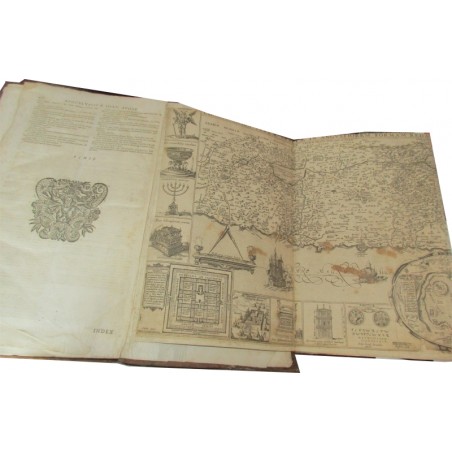 Daté de 1703, Commentarij ex optimis quibusque, Joan Stephani Monochij - gravure Terre Sainte, théologie, latin, rare, XVIIIe s.