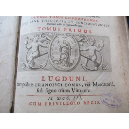 Daté de 1703, Commentarij ex optimis quibusque, Joan Stephani Monochij - gravure Terre Sainte, théologie, latin, rare, XVIIIe s.