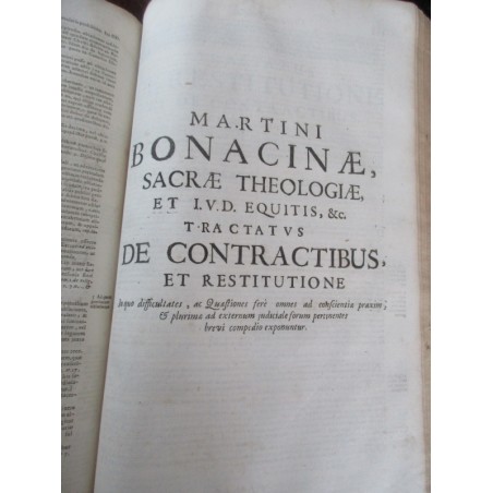 Daté de 1697, Martini Bonacinae Mediolanensis, Operum de Morali Theologia,  - XVIIe s., rare, théologie, latin