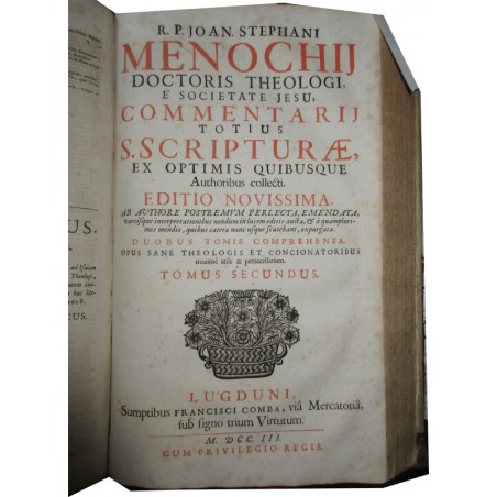Daté de 1703, Commentarij ex optimis quibusque, Joan Stephani Monochij - gravure Terre Sainte, théologie, latin, rare, XVIIIe s.