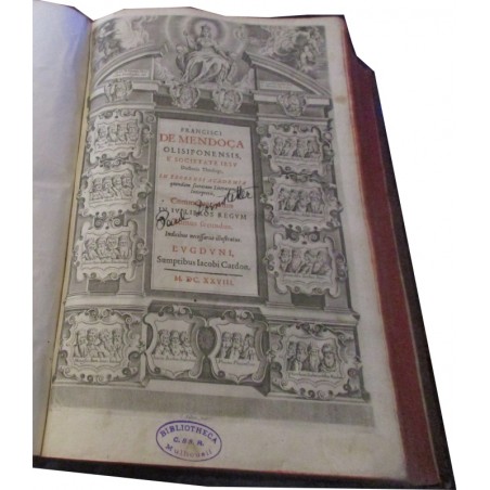 Daté de 1628, Commentariorum in quatuor libros reugm, Tome second - Francisci de Mendoça - rare, XVIIe s. théologie, latin,