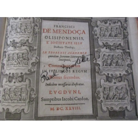 Daté de 1628, Commentariorum in quatuor libros reugm, Tome second - Francisci de Mendoça - rare, XVIIe s. théologie, latin,