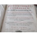 Daté de 1725, Institutiones  catholicae in modum catecheseos, Francisco-Amato Pouget - latin, rare, édition XVIIIe s. théologie,