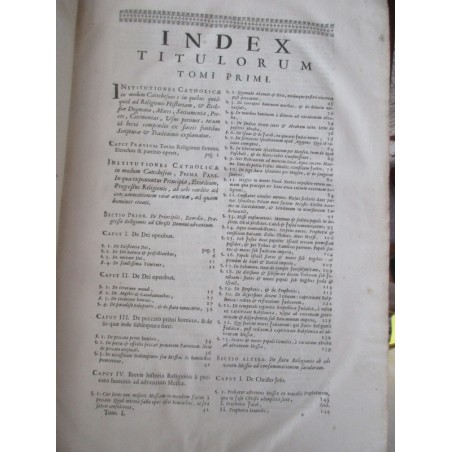 Daté de 1725, Institutiones  catholicae in modum catecheseos, Francisco-Amato Pouget - latin, rare, édition XVIIIe s. théologie,