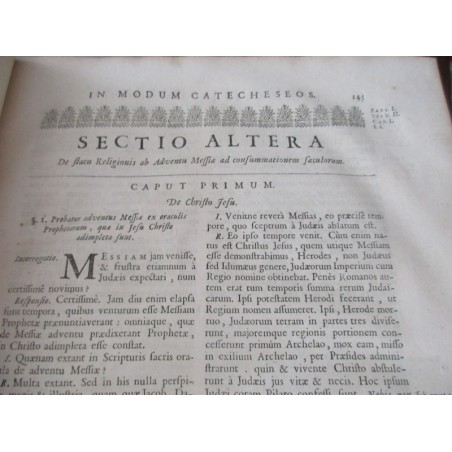 Daté de 1725, Institutiones  catholicae in modum catecheseos, Francisco-Amato Pouget - latin, rare, édition XVIIIe s. théologie,