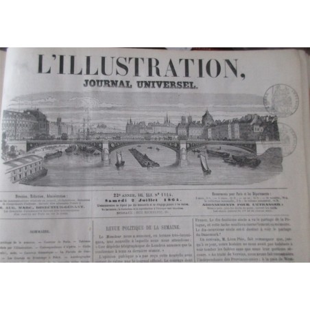 Journal L'Illustration année 1864, six mois de juillet à décembre, tome 44 - journaux anciens, XIXe siècle