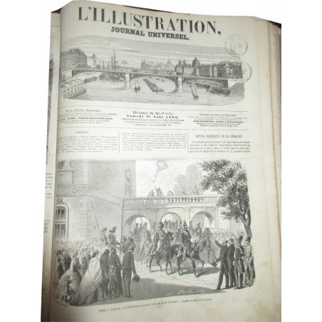 Journal L'Illustration année 1864, six mois de juillet à décembre, tome 44 - journaux anciens, XIXe siècle