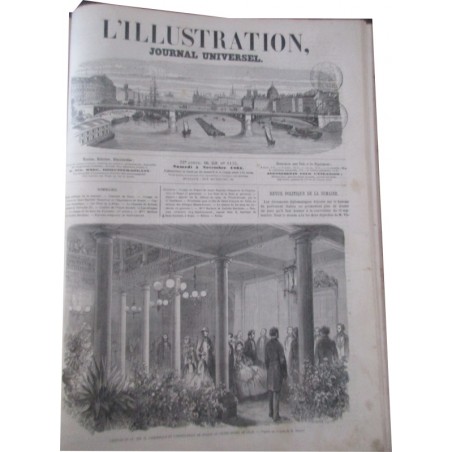Journal L'Illustration année 1864, six mois de juillet à décembre, tome 44 - journaux anciens, XIXe siècle