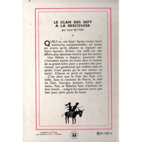 Le clan des sept à la rescousse, Enid Blyton, 1969 - aventures jeunesse, bibliothèque rose