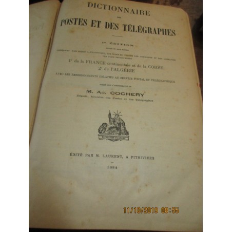 1884, Dictionnaire des Postes et des Télégraphes de la France et de l'Algérie, Cochery - annuaire Algérie, France, généalogie,