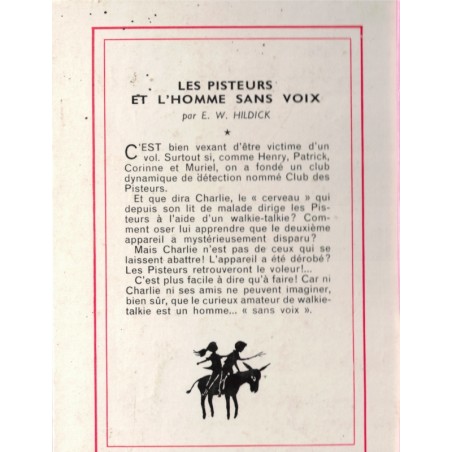 Les pisteurs et l'homme sans voix, Hildick, 1970 - collection aventures mystères jeunesse Nouvelle bibliothèque rose