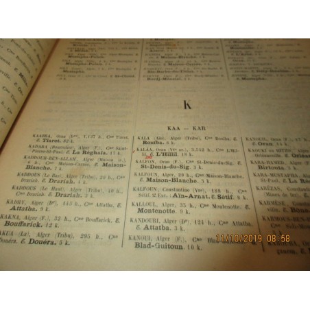 1884, Dictionnaire des Postes et des Télégraphes de la France et de l'Algérie, Cochery - Algérie, France, généalogie,