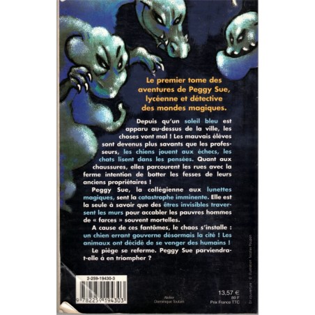Peggy Sue et les fantômes, le jour du chien bleu, Brussolo, 2001 - frissons jeunesse, littérature jeunesse,
