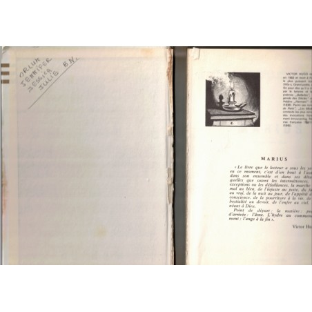 Marius, Victor Hugo - Les Misérables romans XIXe s. belles histoires littérature jeunesse