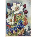 Carte postale fleurs des Alpes, timbre Deutsches Reich 6, Hitler, 1943, Oberchenheim - fleurs, Allemagne, philatélie