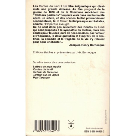 Contes du Lundi, Alphonse Daudet, 1987 - Guerre 1870, la Commune, héroïsme, littérature jeunesse