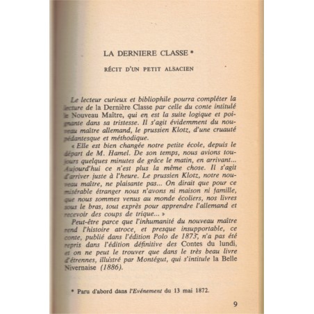 Contes du Lundi, Alphonse Daudet, 1987 - Guerre 1870, la Commune, héroïsme, littérature jeunesse