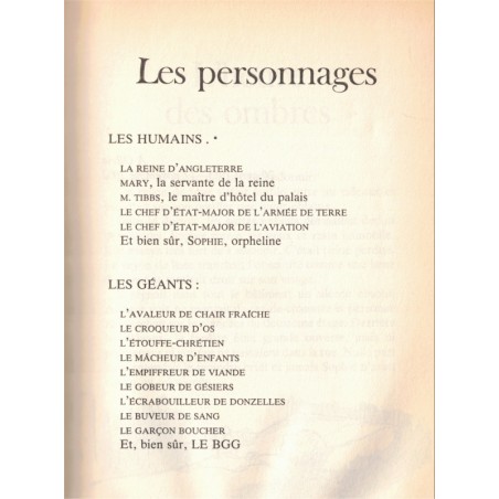 Le bon gros géant, Roald Dahl, 2000 - frissons jeunesse, Folio Junior