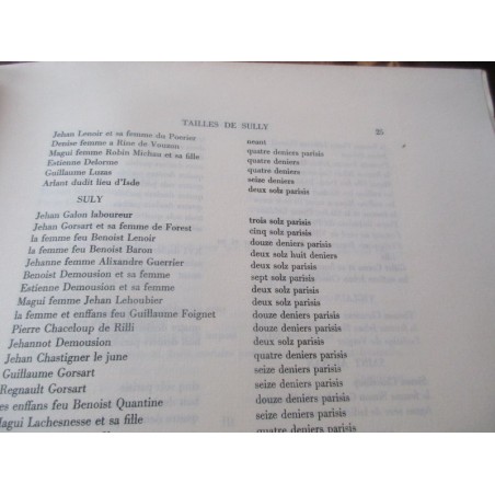 Huit rôles des tailles inédits et nouveaux documents de Sully-sur-Loire, 1978