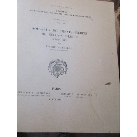 Huit rôles des tailles inédits et nouveaux documents de Sully-sur-Loire, 1978 - impôts Moyen Age, recensement population,