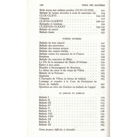 François Villon, œuvres poétiques, 1965 - poésie, Littérature Moyen Age, Garnier Flammarion