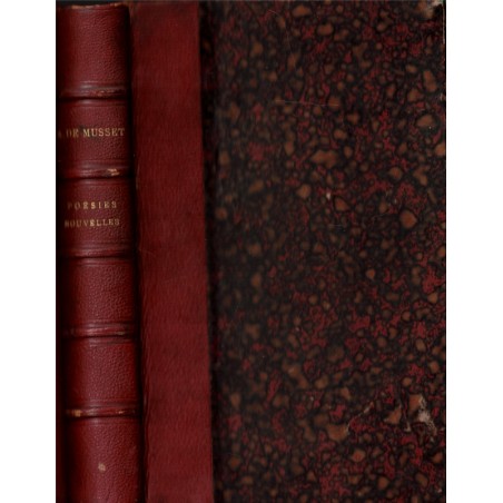 Poésies nouvelles 1836-1852, Alfred de Musset, 1887 - poésie, littérature XIXe s., couverture cuir,