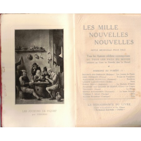 Les mille nouvelles nouvelles, revue janvier 1911, la Renaissance du Livre - littérature XXe siècle revues littéraires