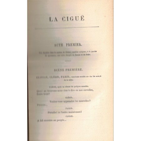 Théâtre complet T1, La Ciguë, Un homme de bien, L'aventurière, L'habit vert, Gabrielle, Le joueur de flûte, Emile Augier, 1882 -
