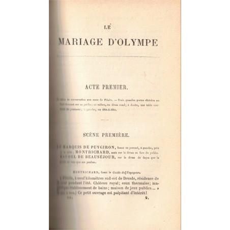 Théâtre complet T3, La pierre de touche, Le mariage d'Olympe, La jeunesse, Sapho,, Emile Augier, 1883, opéra
