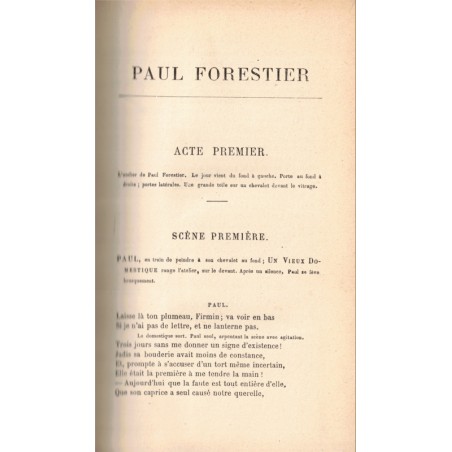Théâtre complet T6, Paul Forestier, le Post-scriptum, Lions et renards, Jean de Thommeray, Emile Augier, 1883, acteurs,