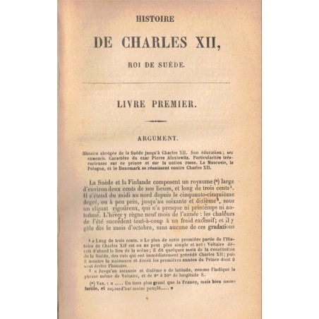 Histoire de Charles XII Roi de Suède, Voltaire - Littérature XVIIIe, histoire monarchie, Classiques français