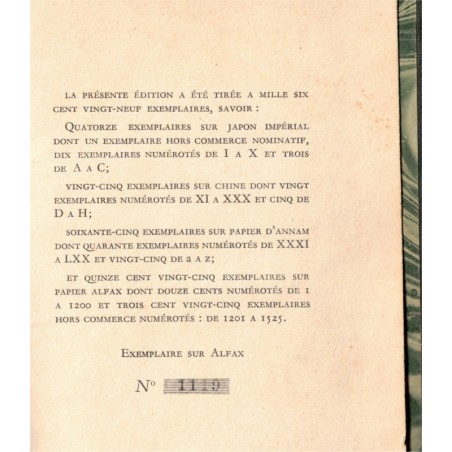 Raffin Su-Su, Jean AJalbert, 1930 - roman mœurs Laos, Empire colonial, édition numérotée