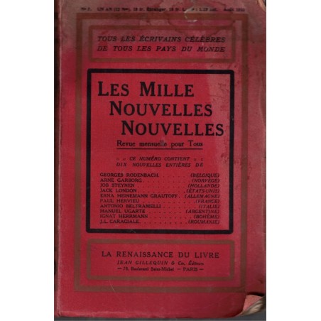 Les mille nouvelles nouvelles, revue août 1910, la Renaissance du Livre - littérature XXe siècle revues littéraires
