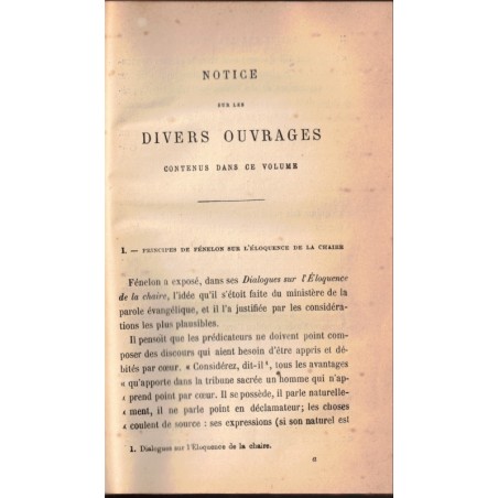 Dialogues sur l'éloquence, de l'éducation des filles, fables, Fénelon - pédagogie, théologie, littérature 17e s.