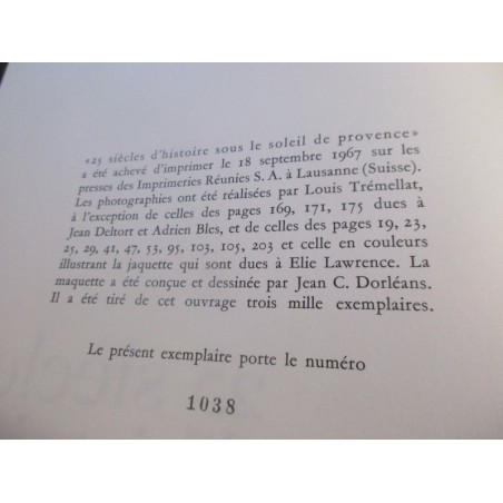 25 siècles d'histoire sous le soleil de Provence, 1967, Nicolaï, édition numérotée