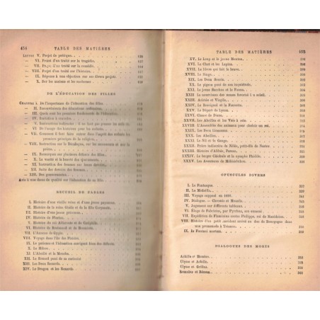 Dialogues sur l'éloquence, de l'éducation des filles, fables, Fénelon - pédagogie, théologie, littérature 17e s.