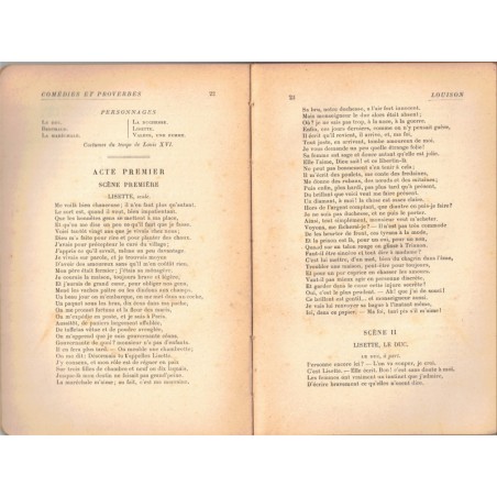 Alfred de Musset, Comédies et proverbes, 1909 - Littérature XIXe s. théâtre XIXe s., Bibliothèque Larousse