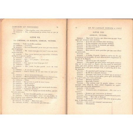 Alfred de Musset, Comédies et proverbes, 1909 - Littérature XIXe s. théâtre XIXe s., Bibliothèque Larousse