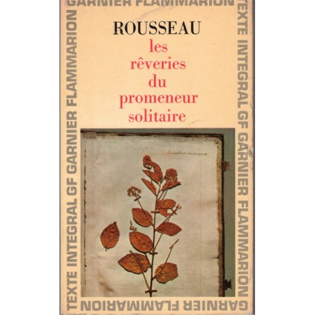 Les rêveries du promeneur solitaire, Jean-Jacques Rousseau, 1964 - Littérature XVIIIe siècle